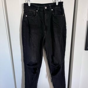 Stylish Black Distressed Jeans